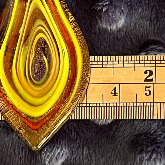 Lampwork & Dichroic Glass Teardrop Pendant - Picture 6 of 8